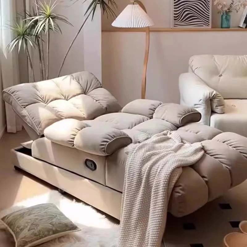 Gray Fabric Electric Sofa Living Room Armrest Sleeper Lazy Recliner Chairs Apartments Modern Relax Divano Intelligente Furniture