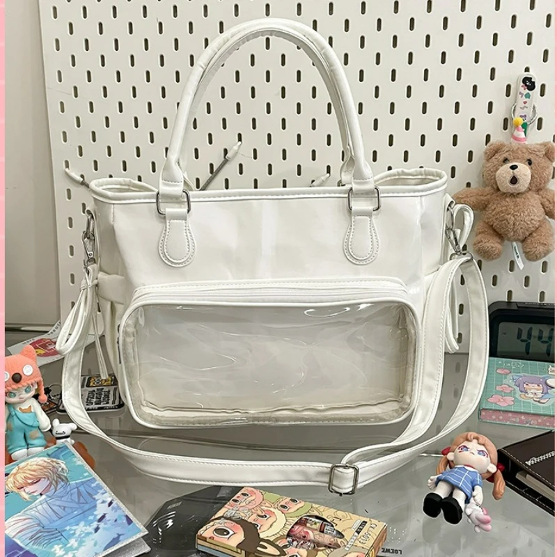

Fashion Shoulder Bags Versatile Texture Crossbody Handle Bag Large Capacity Anime Pain Bag with Hidden Light Board for Commuting