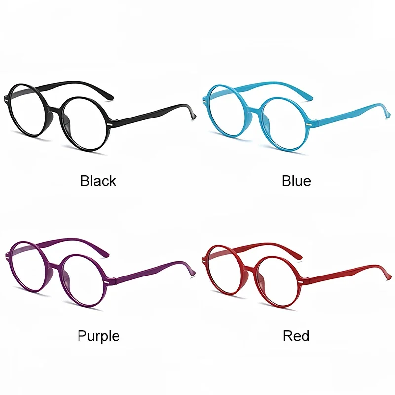 Reading Glasses Ultra Light and Retro Round Frame Fashion HD Presbyopia Glasses Anti Blue Light  Eyeglasses Women+1.0 To +4.0 image 6