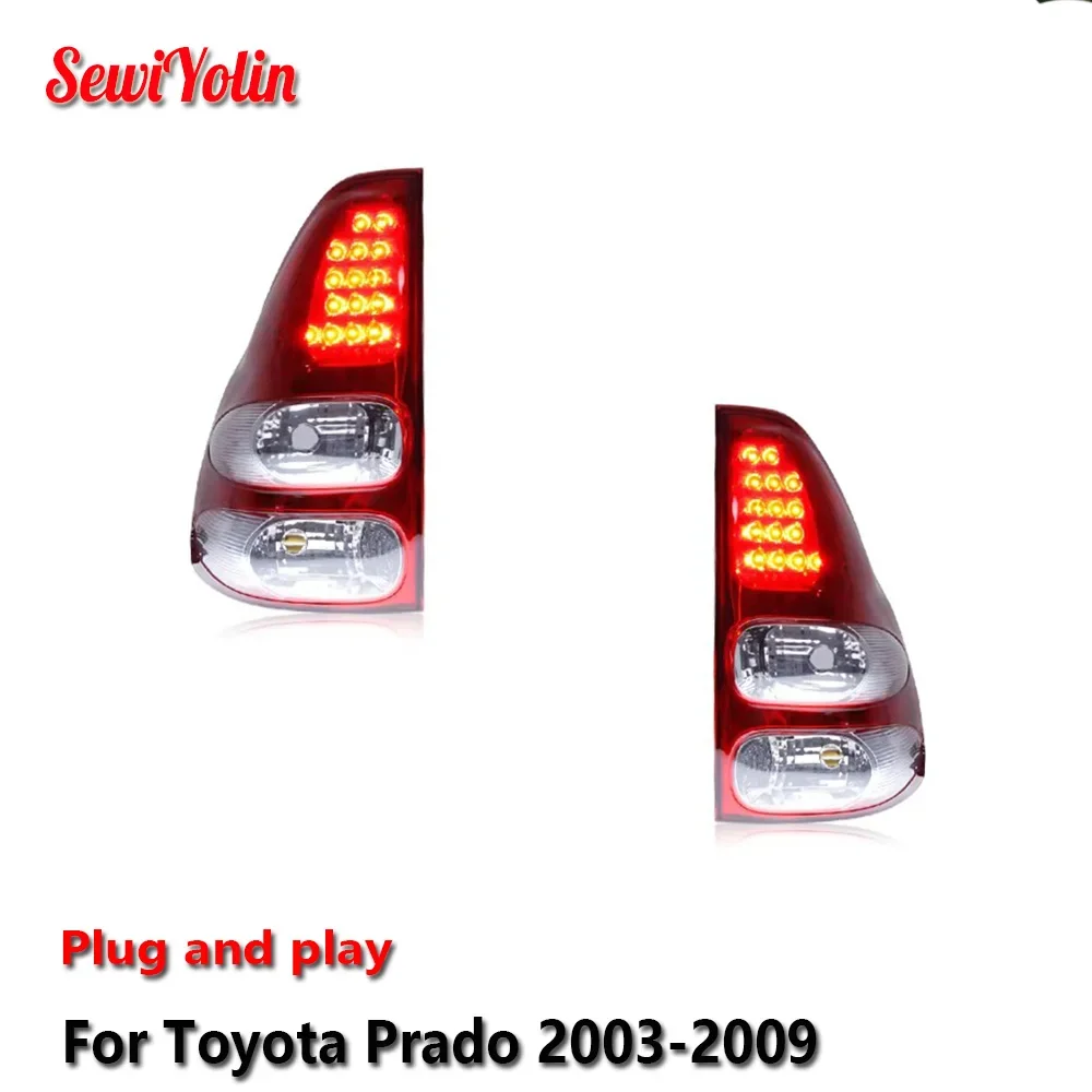 

Car LED Tail Light Accessories For Toyota Prado 2003-2009 Auto Rear Fog DRL Brake Turn Signal Lamp Plug and Play