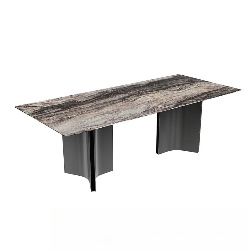 

Dining table rock slab furniture, film coffee table, high temperature resistant marble dining table natural high-grade luxury