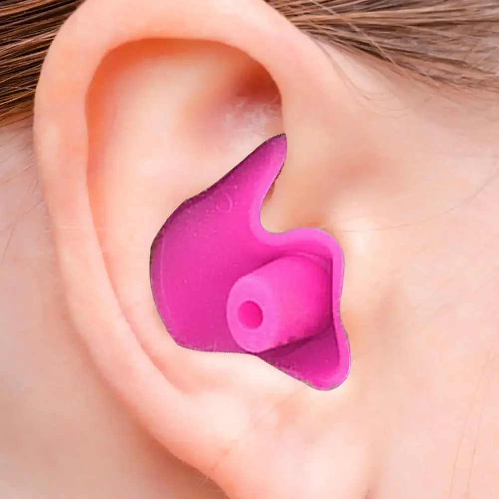 Bouchons d'oreilles portables en silicone souple pour la natation, 1 paire, imperméables, durables, texture classique et lisse, pour piscine, douche, sports nautiques
