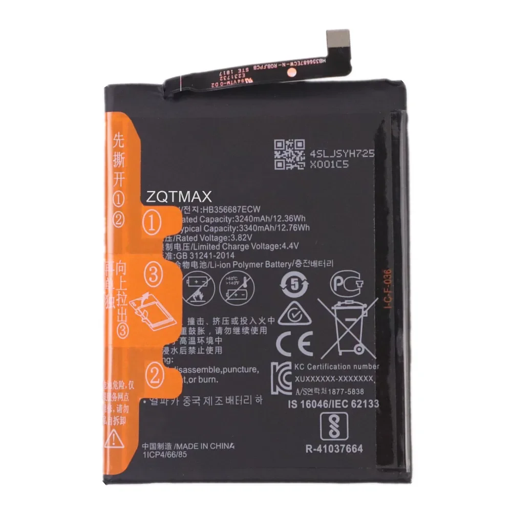 HB356687ECW Battery For Honor 20 Lite mar-lx1h (ru), 20s (mar-lx1h), 7x (bnd-l21)/Huawei Nova 2 Plus (bac-l21), Nova 2i battery