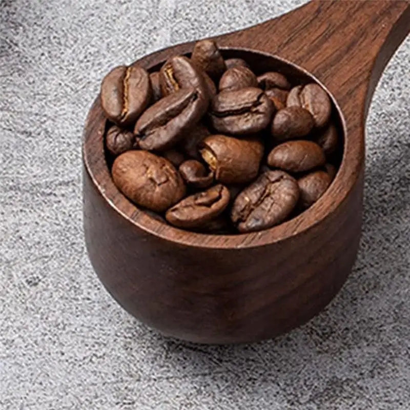 AEE4-Black Walnutcoffee Spoon-Long-Handled Spoon For Coffee, Tea And Kitchen, Environmentally Friendly Mixed Appliance.