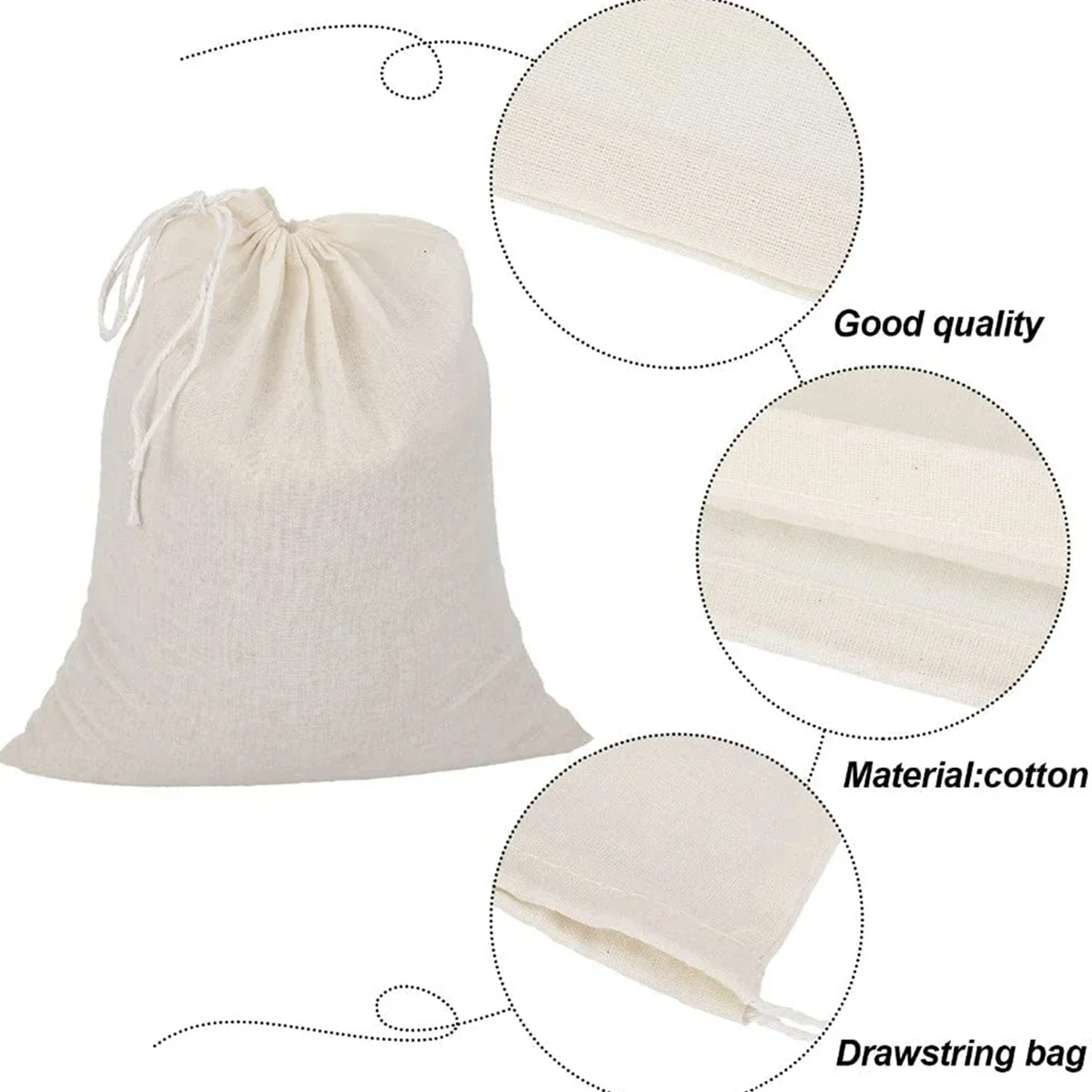 Reusable Cheese Cheesecloth Filter Bags Strainer Cotton Kitchen Food Filter for Cold Brew Bags Milk Tea Strainers Cheese Clothes