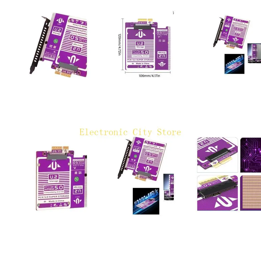 

Эффективный адаптер хранения PCIE 5.0 4X Интерфейсы с тепловым управлением HU8D