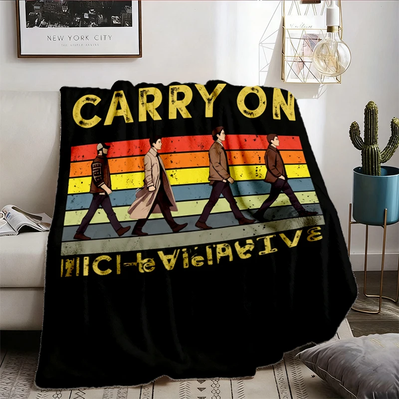 Supernatural Carry on My Wayward Son Abbey Road Cozy Blanket, Comfort Vintage Warm Blanket