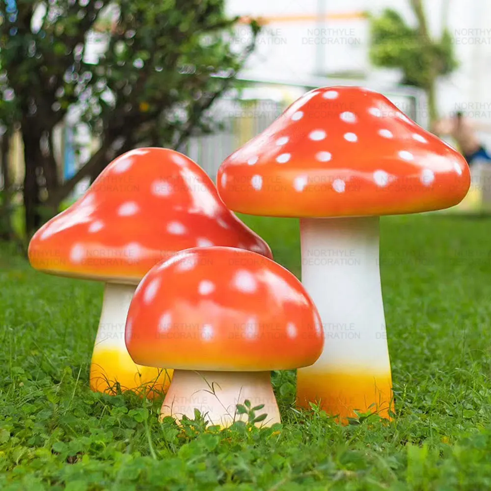 

Pastoral Morden Fiberglass Mushroom Home Garden Backyard LED Landscape Lighting Outdoor Decoration 3D Motif Lights