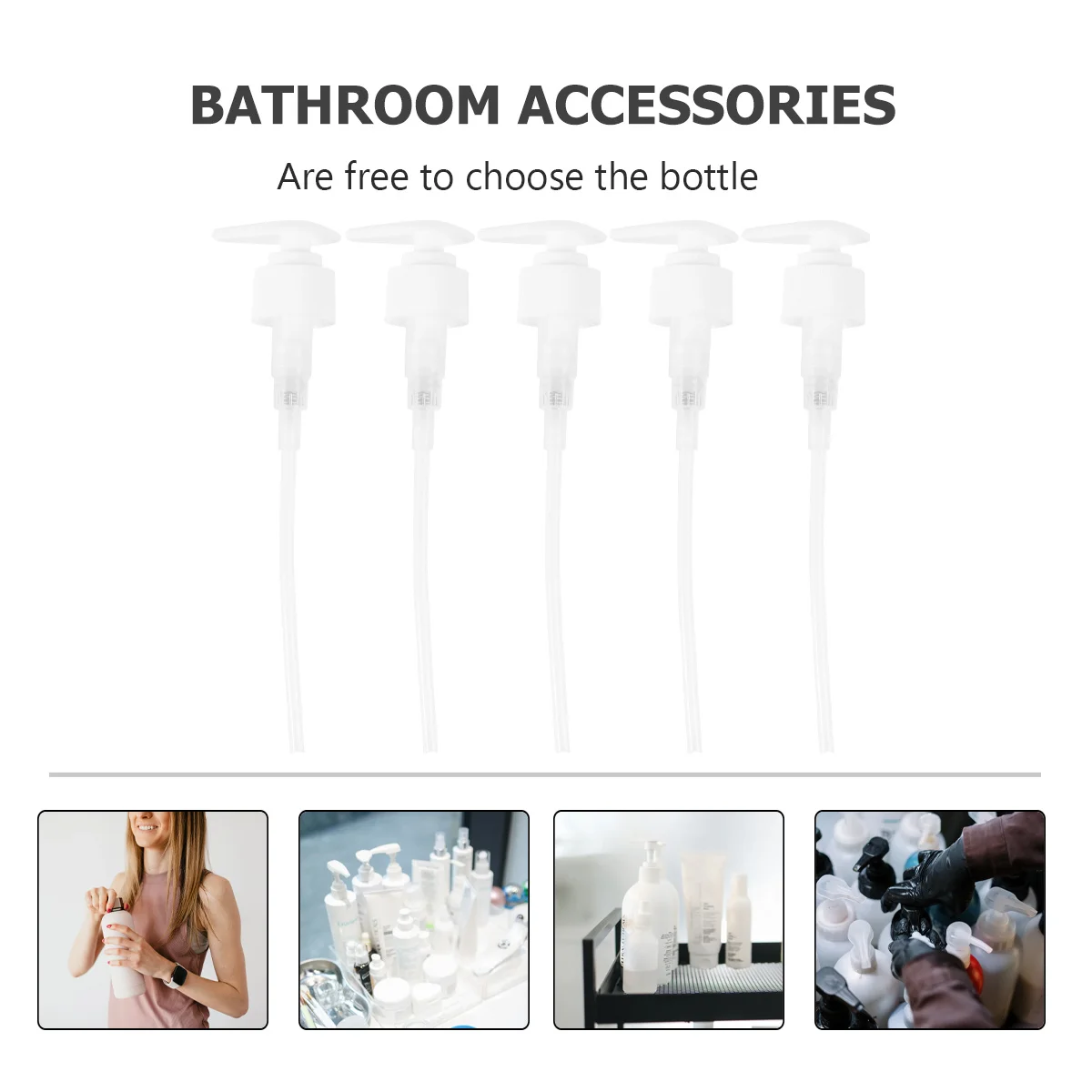 5 قطعة مضخة توزيع الغسول استبدال رأس المضخة البلاستيكية السوداء لصابون الشامبو زيت كريم جل زجاجة عبوة سهلة تناسب الحمام #5