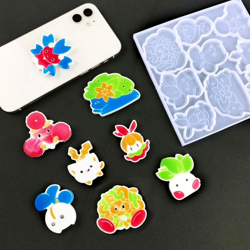 Baby Animals Mobile Phone Back Sticker Glue Mold Diy Mobile Phone Back Airbag Bracket Key Pendant Silicone Mold