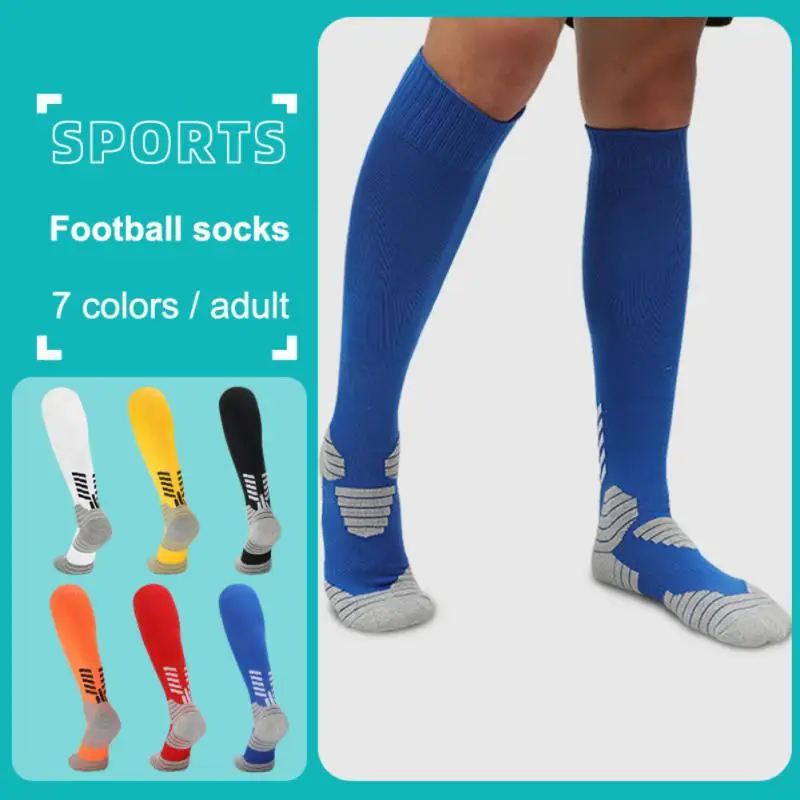 1Pair/2PCS Autumn Children Over The Knee Football Socks Training Non-slip Sports Socks Student Stockings Towel Bottom High Socks