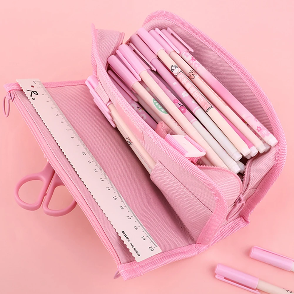 High Appearance Level Girl Pen Bag In Primary School Cute Cartoon Large Capacity Stationery Bag Multi-Functional Pencil Case