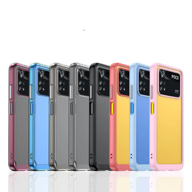 For POCO M4 Pro 4G Case POCO X4 X3 M3 M4 Pro 5G Cover Colorful Soft Edge Silicone Transparent Shockproof Bumper For POCO M4 Pro