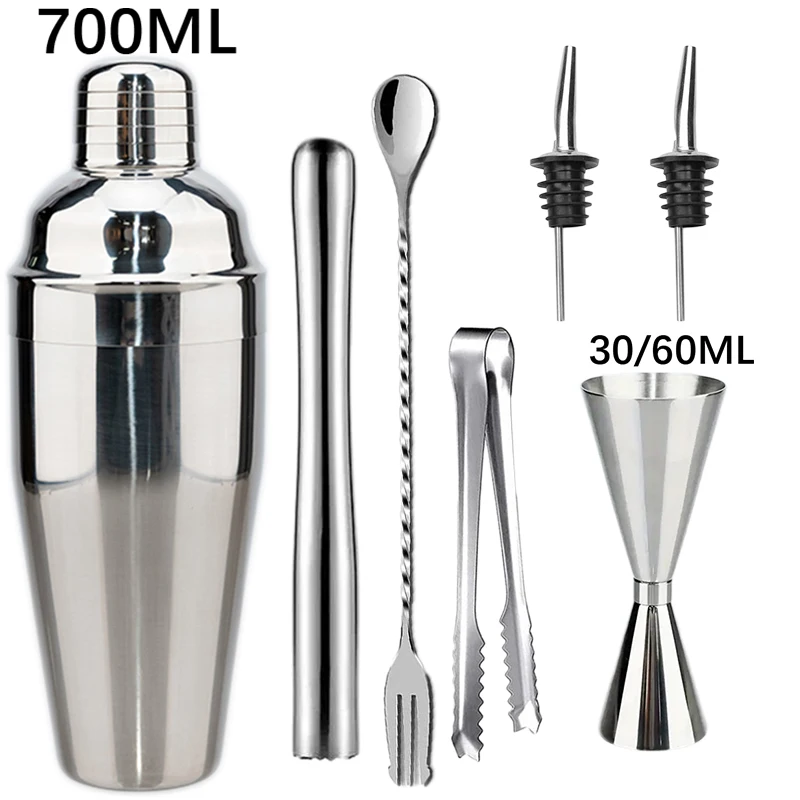 

2025 New Cocktail Shaker Set Stainless Steel Bartender Kit Cocktail Mixer Wine Martini Shaker Party Bar Tools