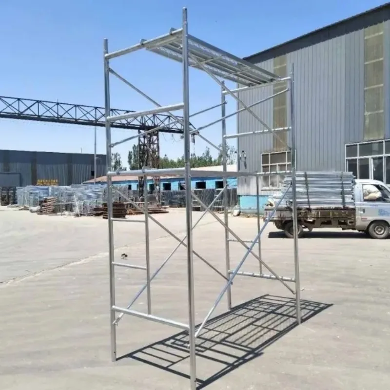 Easy Install Durable Professional Customization Metal Mobile Ladder Galvanized H Frame Scaffolding System for Construction