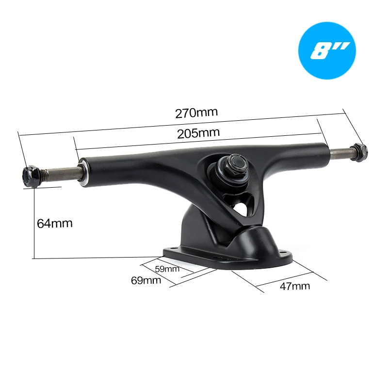 2 buah truk papan panjang 8 "P jembatan Paris Skateboard truk truk Skateboard listrik papan dansa 8 inci jembatan papan panjang