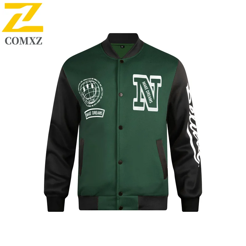 Men's Knit Print Color Block Casual Sport Jacket Lightweight Comfortable Outdoor Windbreaker Trendy Streetwear Coat