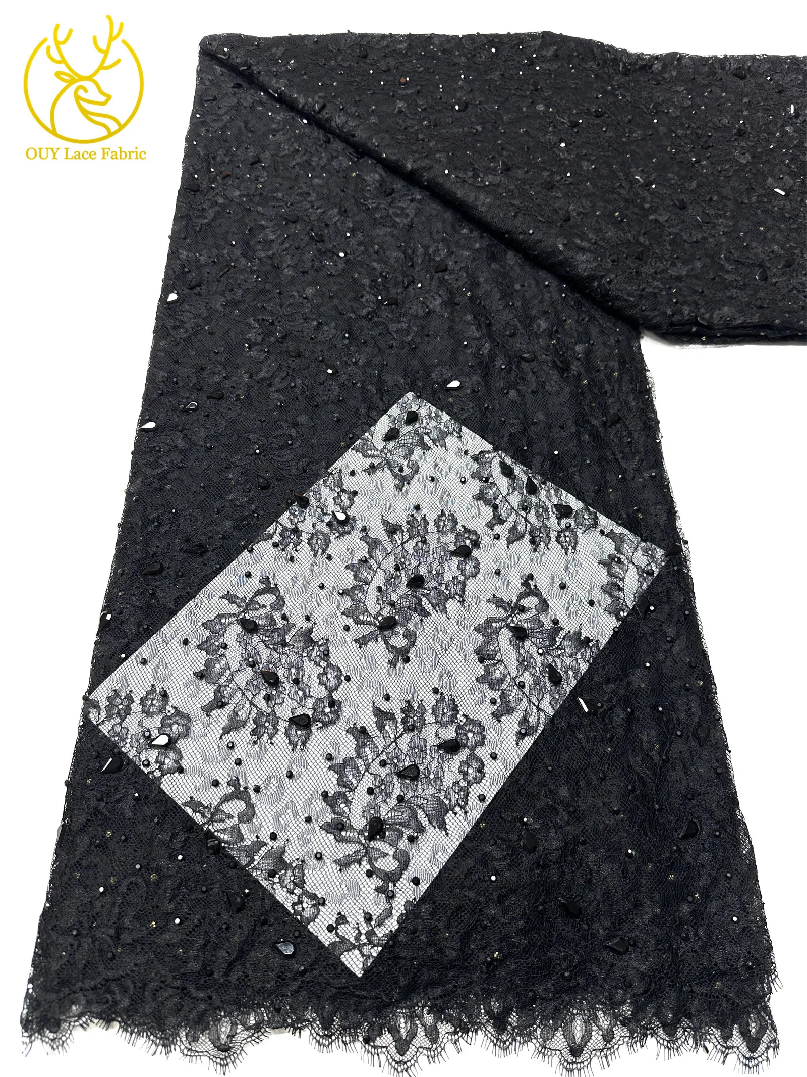 2026 Heißer Verkauf Lila Afrikanischer Französischer Tüll-Spitzenstoff mit Steinen Bestickt Elegantes Nigerianisches Brautkleid für Hochzeitsfeier 3 Meter – Detail 29