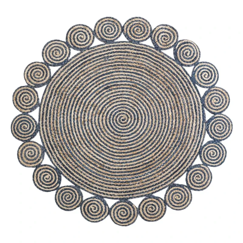 

Jute carpet, living room coffee table simple Nordic light luxury circle-shaped bedroom bedside blanket