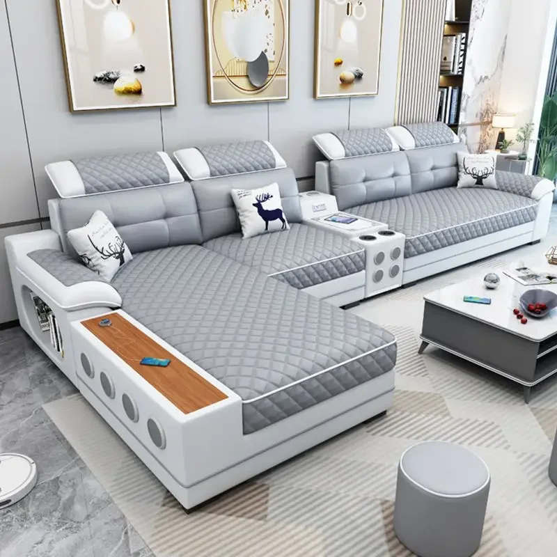New leave-in latex dismantling and washing technology fabric sofa, simple and modern living room size apartment combination