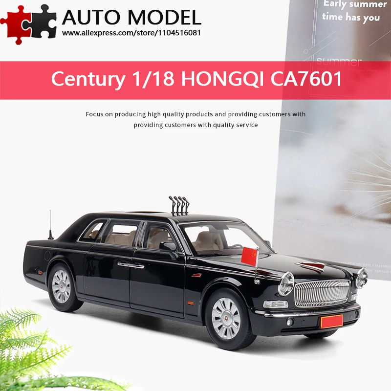 

2025 Hongqi Ca7601 Parade Vehicle Anniversary Edition Die-Cast Metal Scale Model Century Dragon 1:18 with Collection Card Limited Edition Realistic Alloy Car Model Collectible Gift Fully Openable for Boys and Adults Toy Birthday Gift