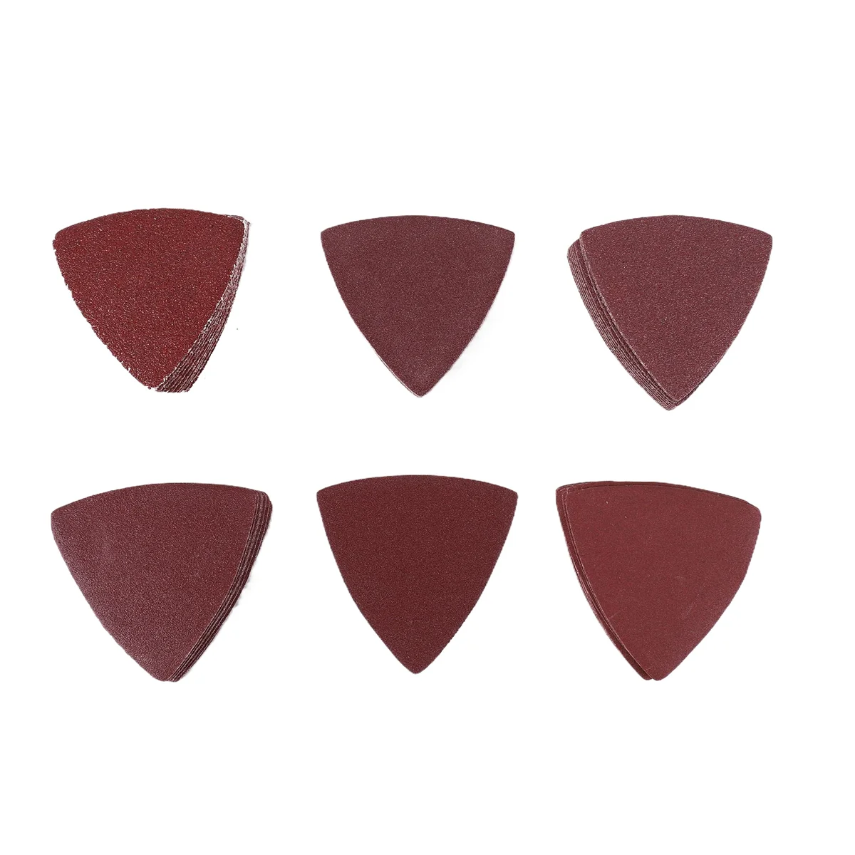 60pcs Triangular Hook and Loop Triangle-Sandpaper, Fit 3-1/8 Inch Oscillating Multi Tool Sanding Pad, Assorted 40 60 80 100 120