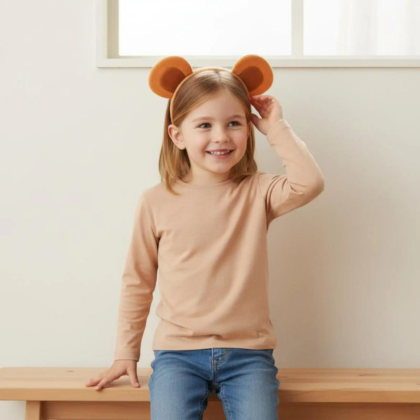 Cute Plush Monkey Headband for Kids Soft Sponge Ears Halloween Costume Party Headwear Girls Boys