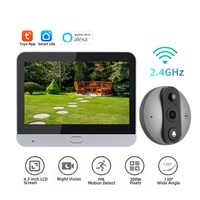 Tuya Smart Low-Power House Door Eye Camera 3MP Two Way Audio Wireless 2.4G Wifi Door Peepholes Video Doorbell Works With Alexa