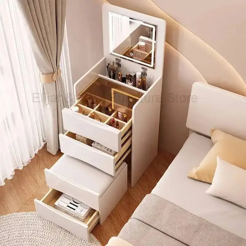 

Reception Clothes Shelf Dressing Dining Table Mirror Makeup Drawer Cosmetic Drawer Vanity Table Wood Toaletka Salon Furniture