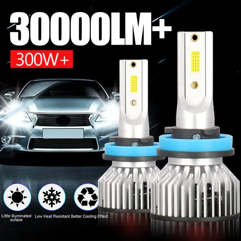 30000LM H4 H7 H11 9005 HB3 9006 HB4 9004 9007 LED Headlight Bulbs 300W High Power Auto Headlamp Bulbs 6000K 12V Car Fog Lamps