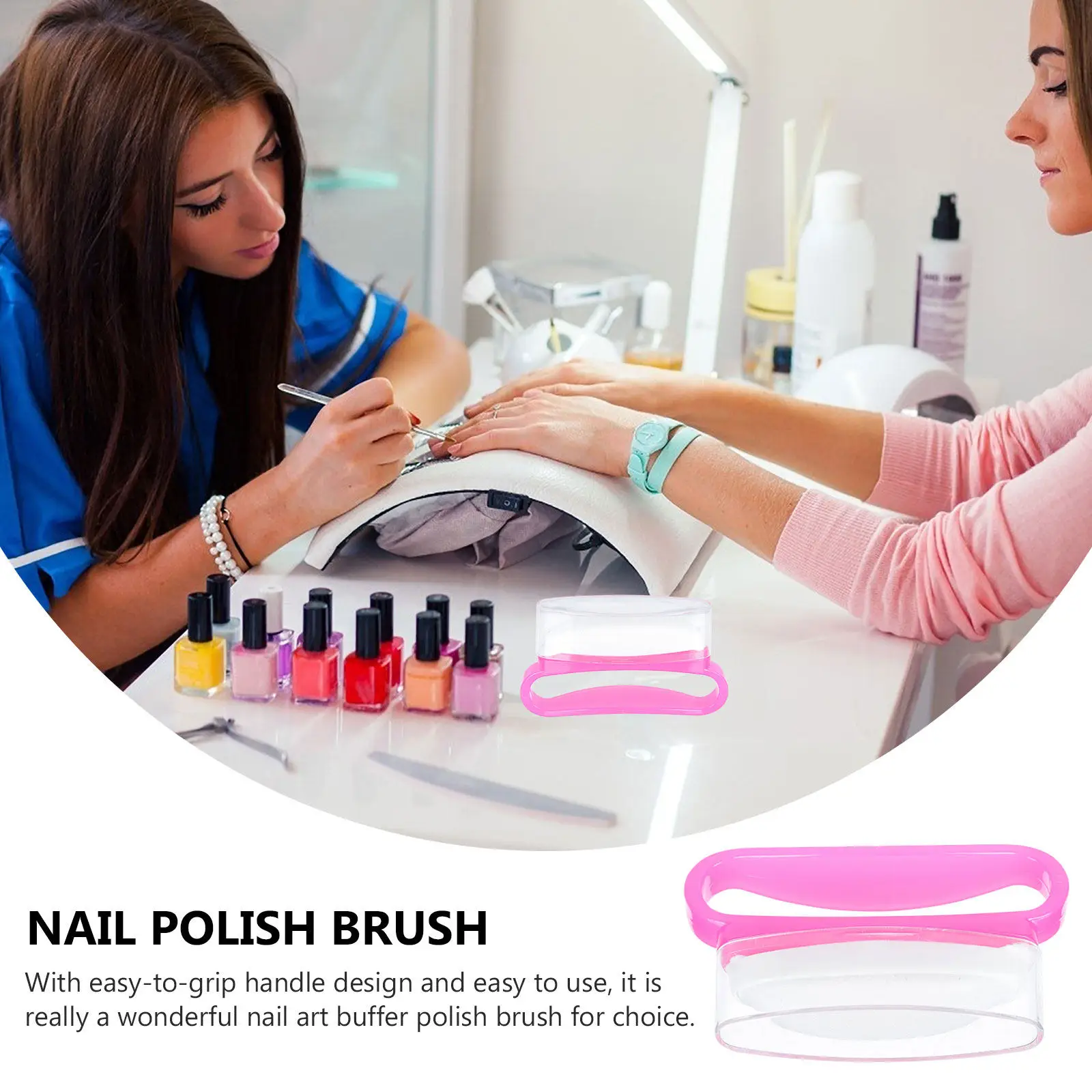 3Pcs Sheepskin Nail Buffer Brush Set Professional Handheld Nail Polisher for Natural False Nails Polishing Waxing Manicure Tool