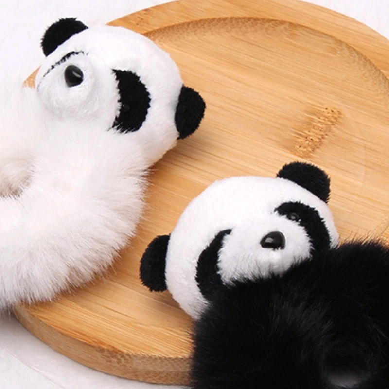 Cute Panda Elastic Hair Ties Cartoon Animal Ponytail Holders for Toddler Girls Teens Lovely Hair Scrunchie Supplies