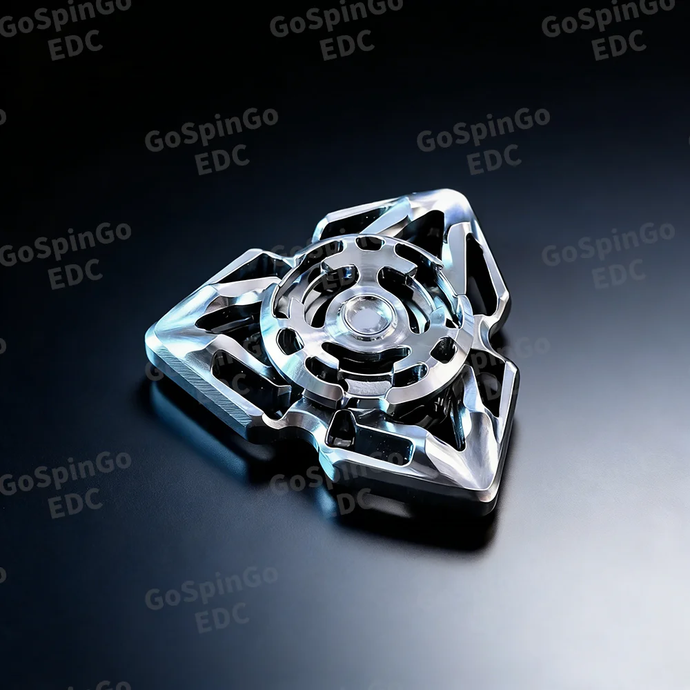 LQ EDC Ling Feng Fidget Spinner Edelstahl Titan Zirkonium Gyro Dreiblattiger Fidget Spinner Angstlinderung Gadgets