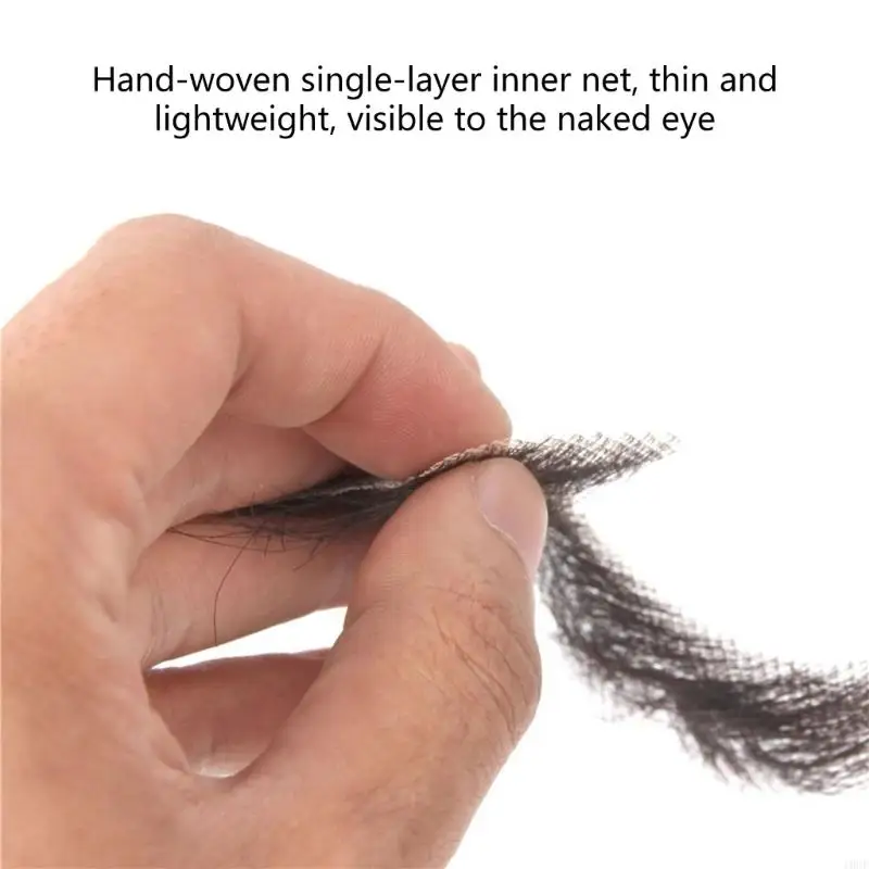 Fake Mustache Realistic Beard Full Hand Tied Facials Hair False Beards Lace Invisible Fake Mustache for Entertainment