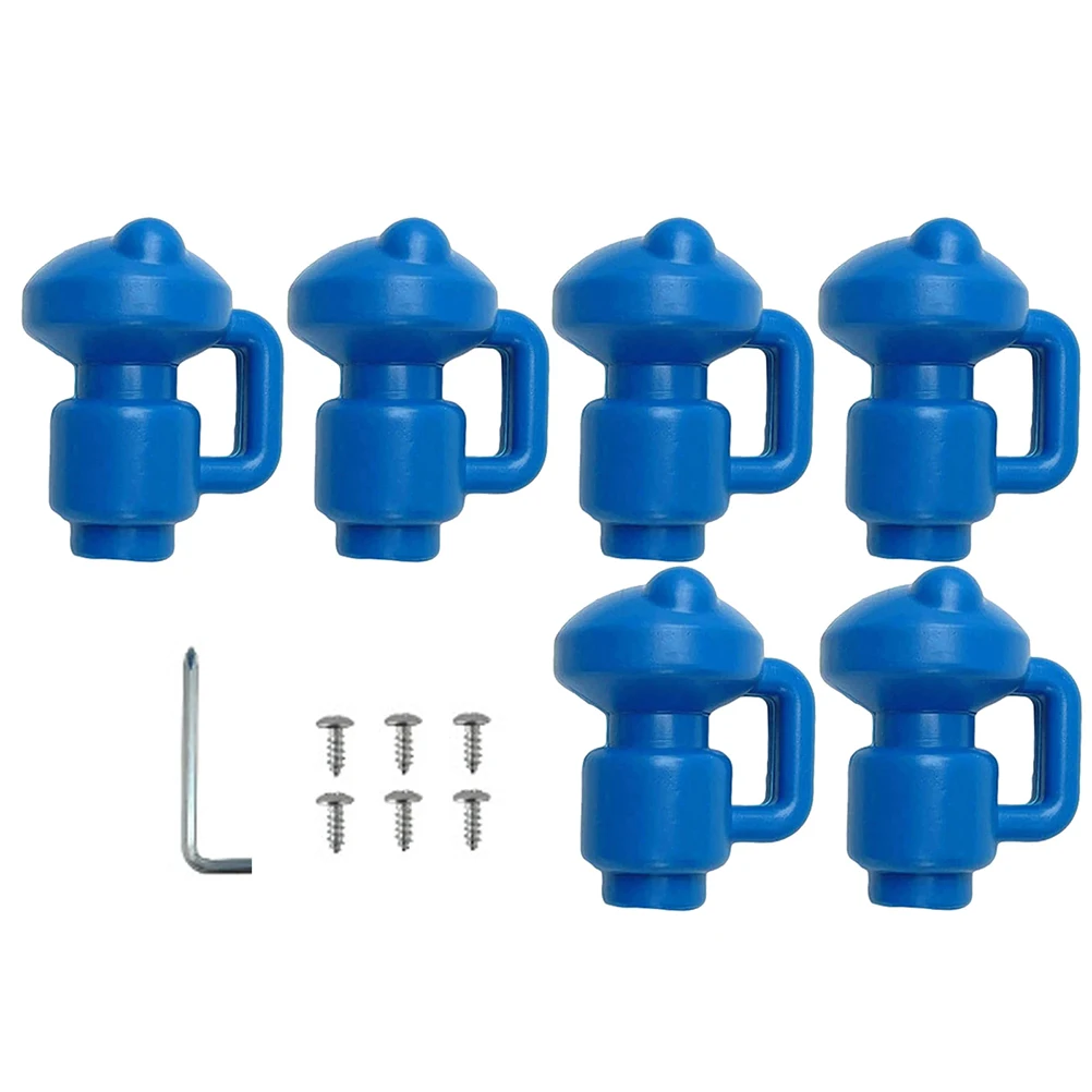 

Polyester Trampoline Cap Caps for Poles Accessories Blue Plastic Cover Small