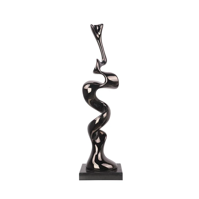 Fengshui Marble Base Resin Sculpture Art Ornament Home Livingroom Entrance Hall Statue Decoration Office Hotel Lobby Handicrafts