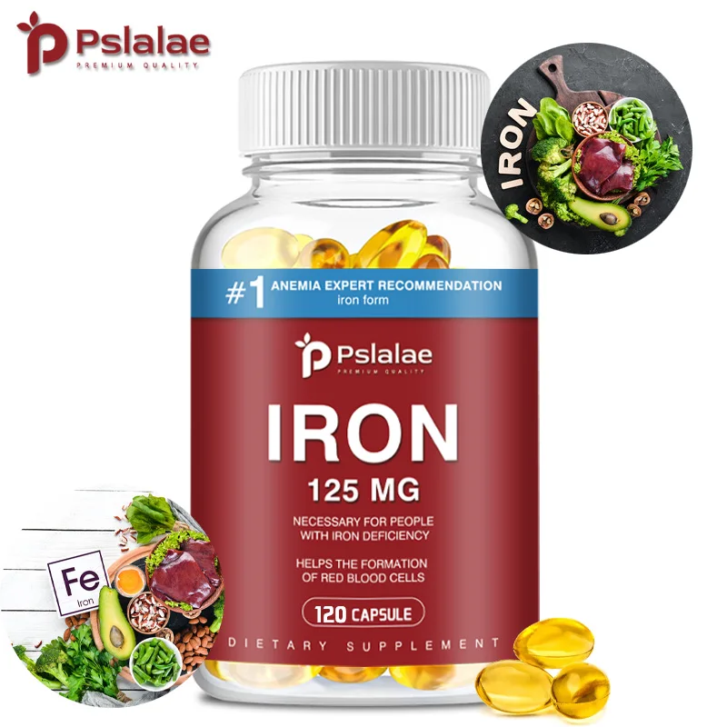 

Iron 125mg - Help Maintain A Healthy Immune System and Brain Health, Boost Energy Levels and Fight Fatigue, Relieve Anemia