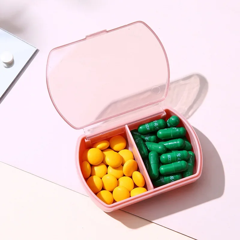 

Portable Pill Medicine Drugs Case for Travel Mini 2 Grids Pill Cases Daily Pill Box Vitamin Organizer Container Pastillero