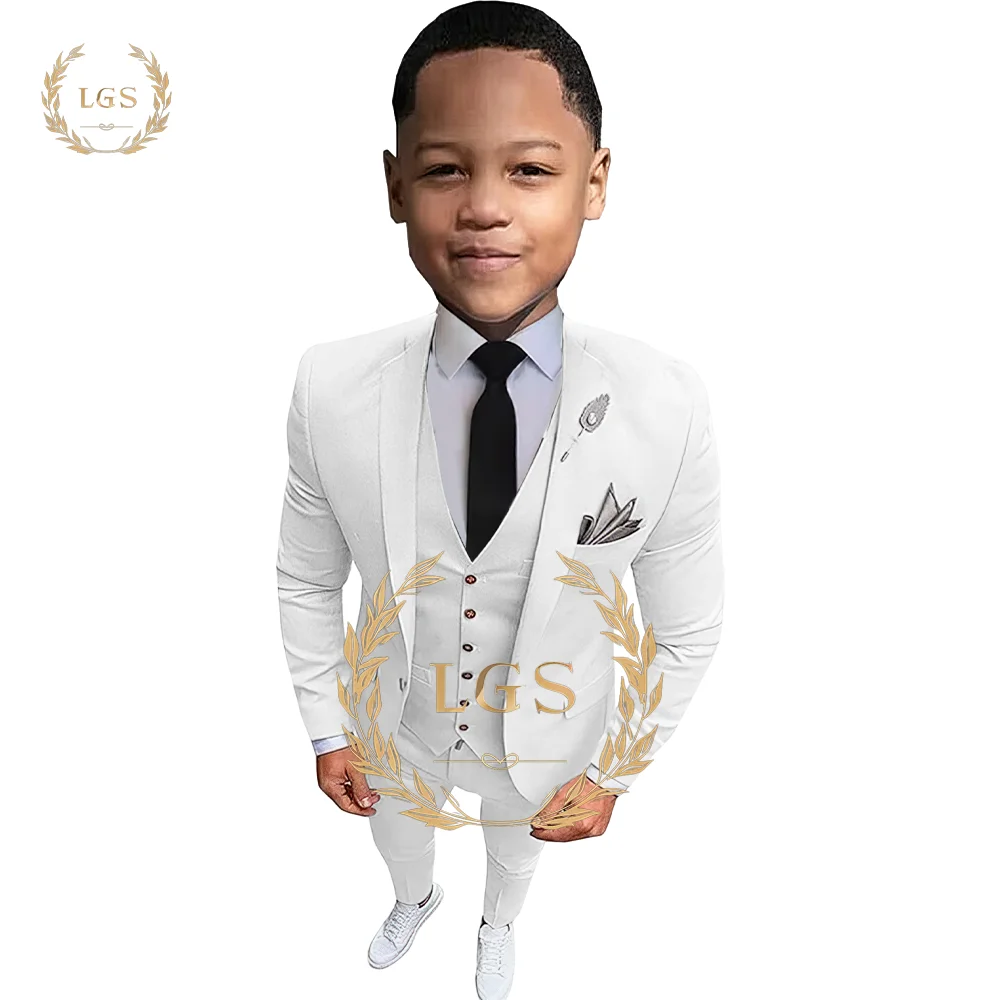 Boys 2-16 years old suit 3-piece suit, suit jacket, trousers, vest, birthday dress, children's wedding performance dinner suit