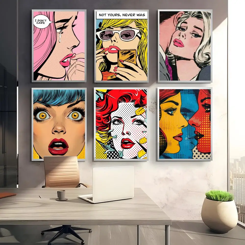 R-Roy L-Lichtenstein art Poster Poster Sticky Waterproof Coffee House Bar Room Wall Decor Gift