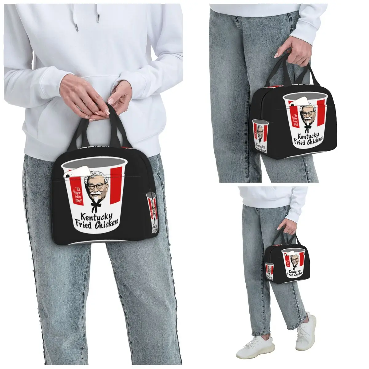 Kfc Bucket Insulated Lunch Bag for Women Office Cooler Thermal Food Box Tote Leakproof Lunch Boxes Container