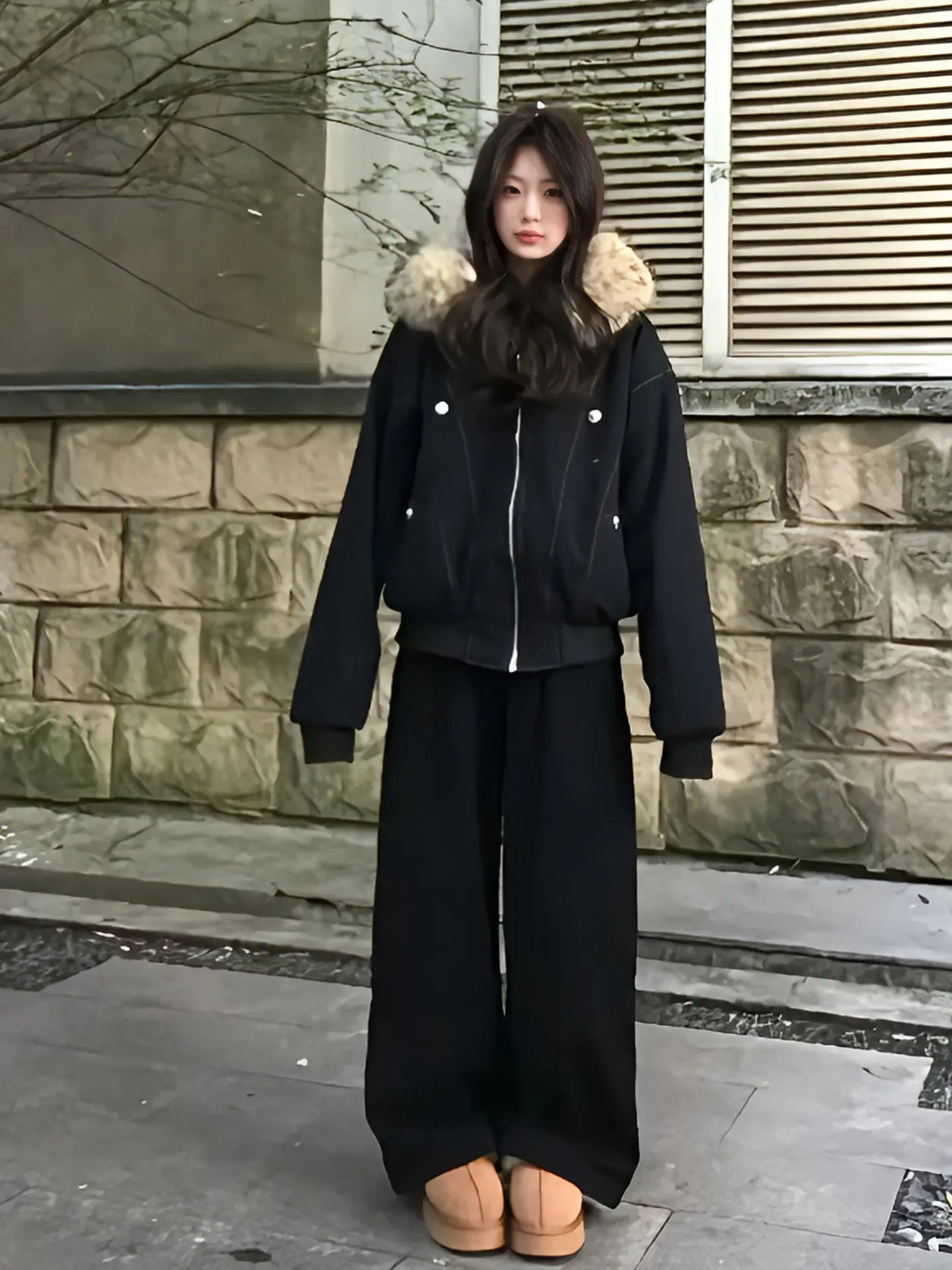 

Parkas Jacket Woman Womens Winter Active Athleisure Detachable-Sleeve Double-Pocket Lattice Dot Side-Button Woven Middle-Aged OL