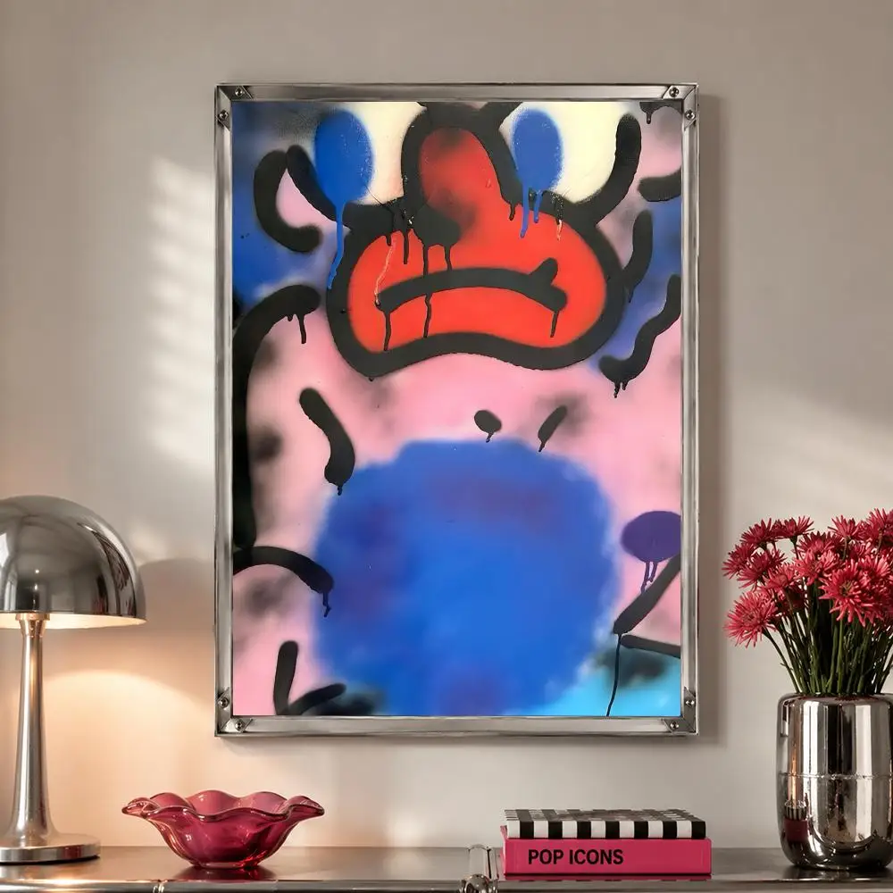 Vintage art O-Olaolu Slawn Art Abstract Poster Self Adhesive Wall Decor Waterproof Removable for Bedroom Living Room bar Gift image 3