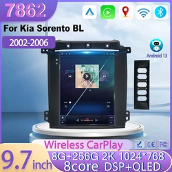 Android 13 For Kia Sorento BL 2002 - 2006 Tesla Style Navigation GPS 7862 CPU Car Video Multimedia Player 7862CPU Screen 9.7inch