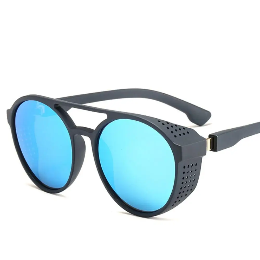 Punk Black Frame Sunglasses Sun-Protective Retro Black Shades Glasses UV400 Eyewear Fishing Sunglasses for Women Man