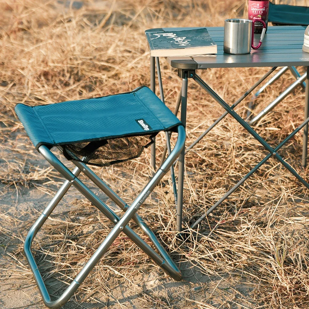 Folding Stool Camping Chair Seat for Fishing Seat Tools Aluminum Alloy Foldable Small Stool Bench Stool Outdoor Picnic Chair