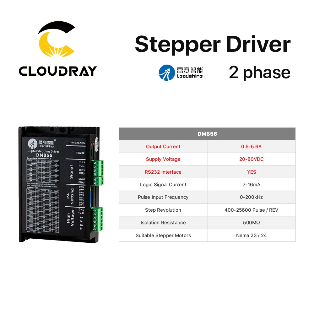 Leadshine 2 Phase Stepper Driver 20-50VDC 1.0-7.2A for NEMA17 23 34 Stepper Motor Controller 42 57 86 Stepper Motor