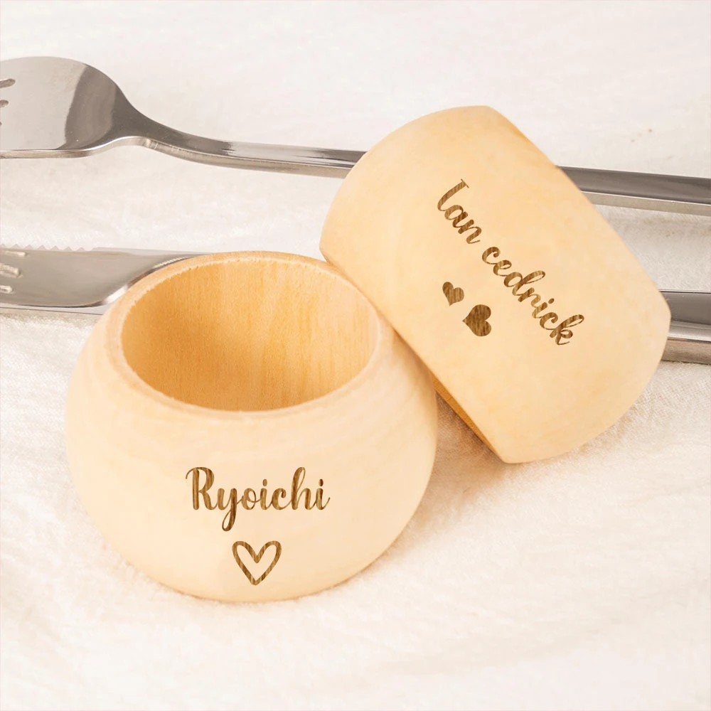 Personalized Wooden Napkin Ring Table Decoration Engraved Rings Wedding Accessories Home Decor  Kitchen Decor Housewarming Gift
