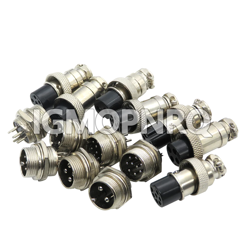 1Set GX16 2/3/4/5/6/7/8/9 Pin Male & Female 16mm Metal Circular Aviation Connector  Socket Plug 2PIN 3PIN 4PIN 5PIN 6PIN