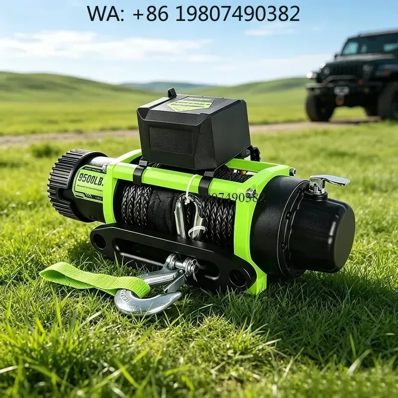 wmwmnu Customized Thickened Nylon Rope Winch 9500LBS for Off Road Vehicle Rescue Car Mounted